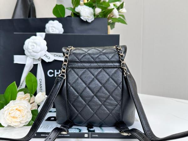 CHANEL Duma Cow Leather Backpack Small Size Women's Black AS2908-B09750-94305 size 18.5*12*18cm cm