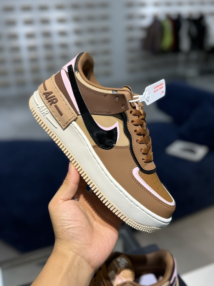 Nike Air Force 1 Low Shadow Light British Tan Pink Foam (Women's)