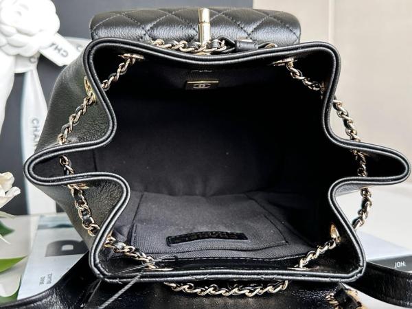 CHANEL Duma Cow Leather Backpack Small Size Women's Black AS2908-B09750-94305 size 18.5*12*18cm cm