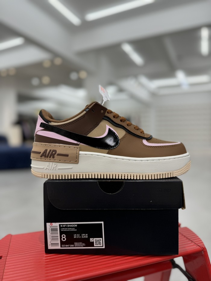 Nike Air Force 1 Low Shadow Light British Tan Pink Foam (Women's)