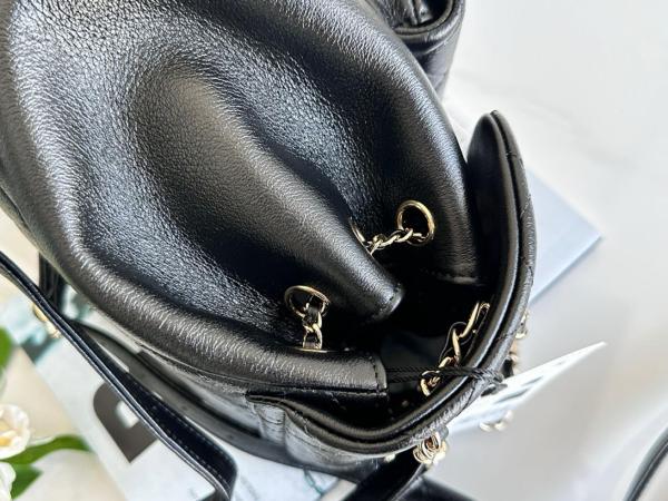 CHANEL Duma Cow Leather Backpack Small Size Women's Black AS2908-B09750-94305 size 18.5*12*18cm cm