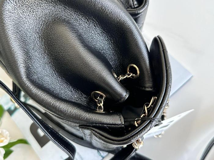 CHANEL Duma Cow Leather Backpack Small Size Women's Black AS2908-B09750-94305 size 18.5*12*18cm cm