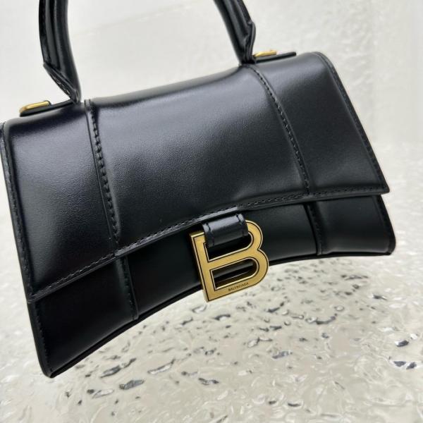 Balenciaga Hourglass Top Handle Xs Black 5928331QJ4M1000 size 18.8*7.9*13cm