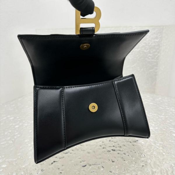 Balenciaga Hourglass Top Handle Xs Black 5928331QJ4M1000 size 18.8*7.9*13cm