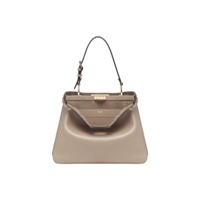 FENDI Peekaboo Calfskin One Shoulder Handbags Medium Size Women's Dove Gray 8BN353-AOVH-F0E65 size 33*10*25.5 cm 