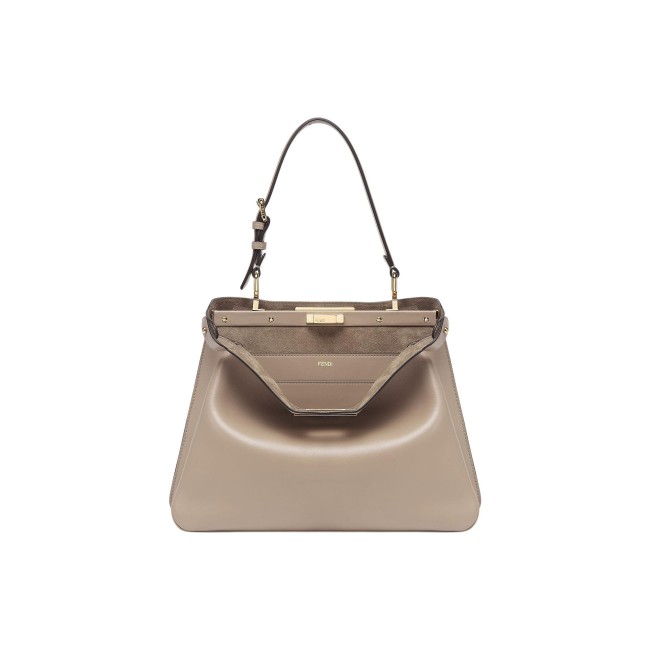 FENDI Peekaboo Calfskin One Shoulder Handbags Medium Size Women's Dove Gray 8BN353-AOVH-F0E65 size 33*10*25.5 cm 