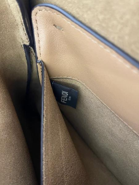 FENDI Calfskin One Shoulder Handbags Medium Size Women's Milk Coffee 8BN353-AOVH-F19P8 size 33*10*25.5 cm 