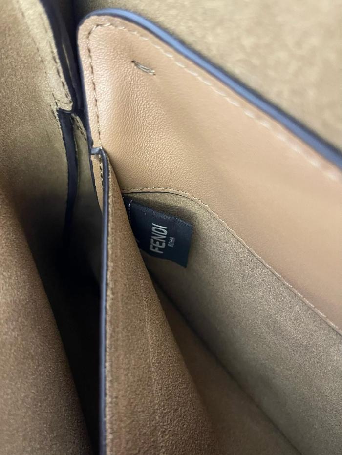 FENDI Calfskin One Shoulder Handbags Medium Size Women's Milk Coffee 8BN353-AOVH-F19P8 size 33*10*25.5 cm 