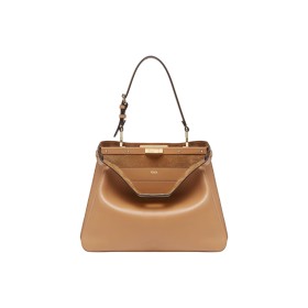 FENDI Calfskin One Shoulder Handbags Medium Size Women's Milk Coffee 8BN353-AOVH-F19P8 size 33*10*25.5 cm 