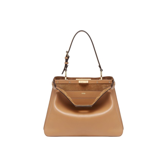 FENDI Calfskin One Shoulder Handbags Medium Size Women's Milk Coffee 8BN353-AOVH-F19P8 size 33*10*25.5 cm 