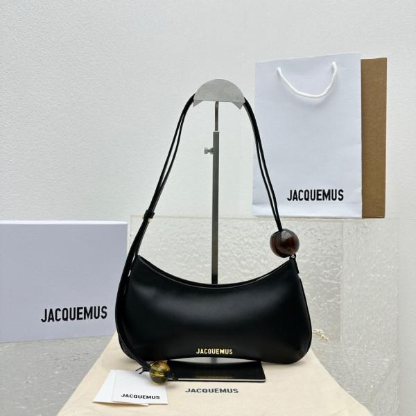 Jacquemus Calfskin Handbag Shoulder Bag Women's Black 231BA0573000990 size 27*10.5 cm
