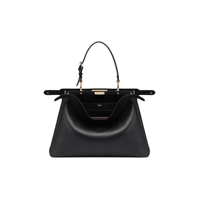 FENDI Peekaboo Calfskin Handbag Large Size Women's Black 8BN358-AOVH-F0KUR size 40.5*13*28 cm