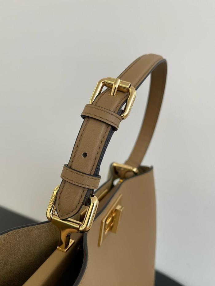 FENDI Calfskin One Shoulder Handbags Medium Size Women's Milk Coffee 8BN353-AOVH-F19P8 size 33*10*25.5 cm 