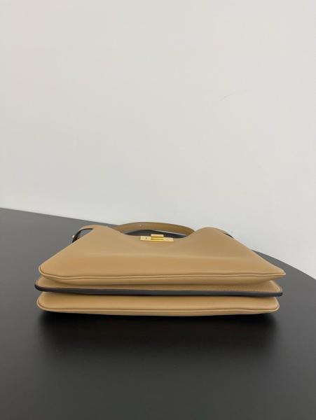 FENDI Calfskin One Shoulder Handbags Medium Size Women's Milk Coffee 8BN353-AOVH-F19P8 size 33*10*25.5 cm 