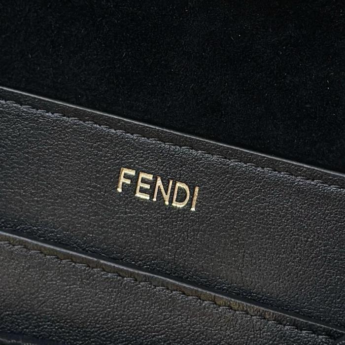 FENDI Peekaboo Calfskin One Shoulder Handbags Medium Size Women's Black 8BN353-AOVH-F0KUR size 33*10*25.5 cm