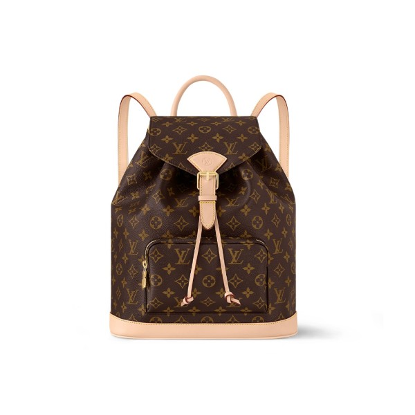 LOUIS VUITTON Montsouris Monogram Coated Canvas Backpack Medium Size Women's Brown M11197 size 35*21*38 cm