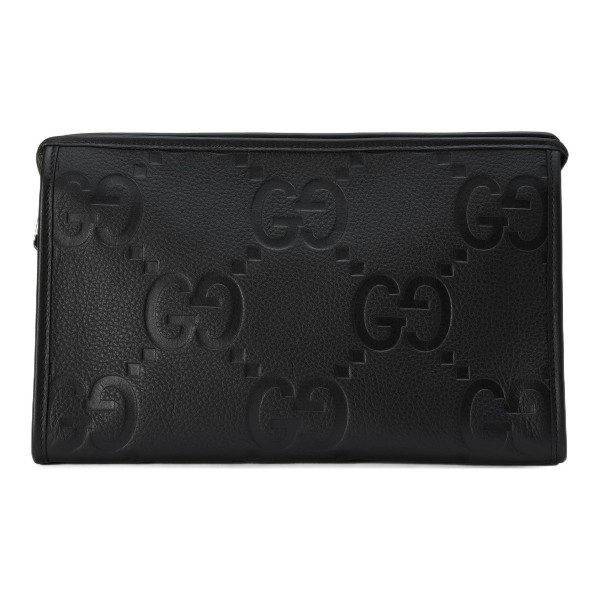 GUCCI Leather Clutch Large Size Men's Black 739490-AABY0-1000 size 28.5*9*18 cm