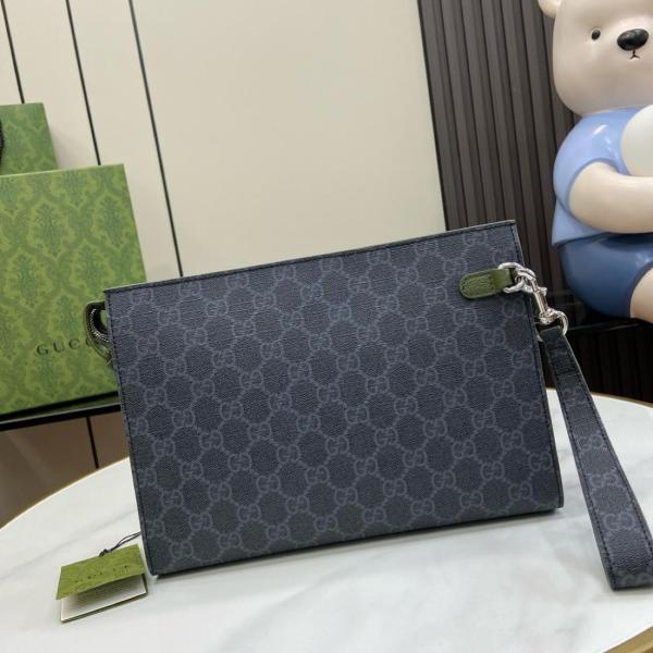 GUCCI Gg Detailed Zipped Clutch Bag 768255FACQC1048 size 26*6*18 cm
