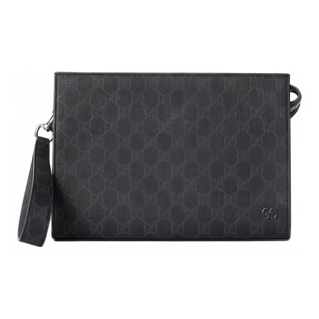 GUCCI Gg Detailed Zipped Clutch Bag 768255FACQC1048 size 26*6*18 cm