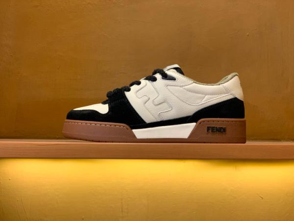 FENDI Match Low Top Suede Black Beige