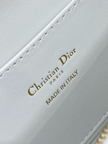 DIOR Miss Dior Calfskin Handbag Shoulder Bag Women's White & Black M2610UZCJ-M933 size 22*6*11 cm