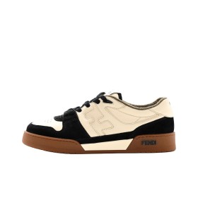 FENDI Match Low Top Suede Black Beige
