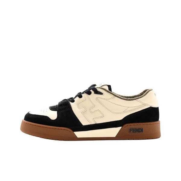 FENDI Match Low Top Suede Black Beige