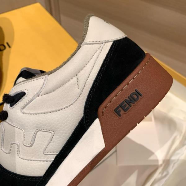 FENDI Match Low Top Suede Black Beige