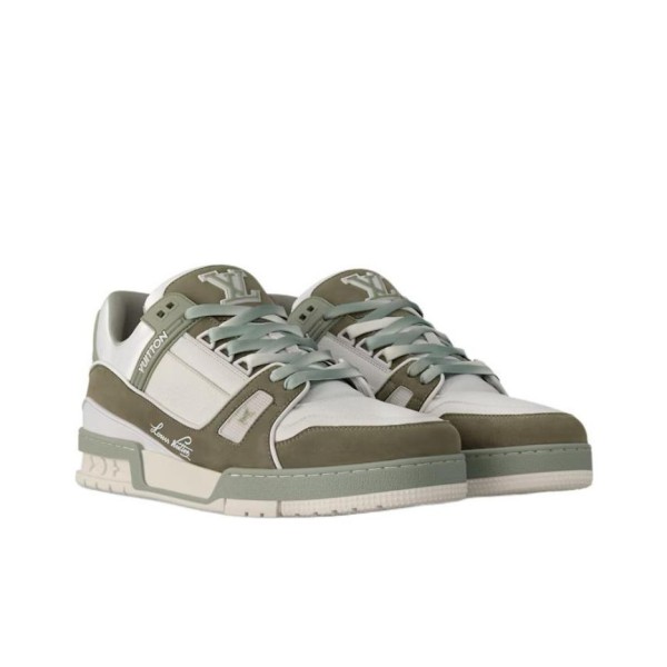 LOUIS VUITTON Trainer Low-Top Skateboard Shoes Unisex Dark Green