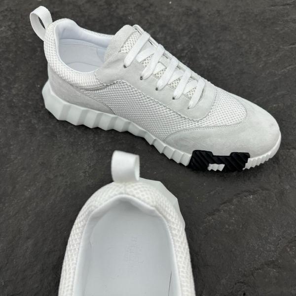 HERMES Bouncing Low-Top Casual Shoes Men's White