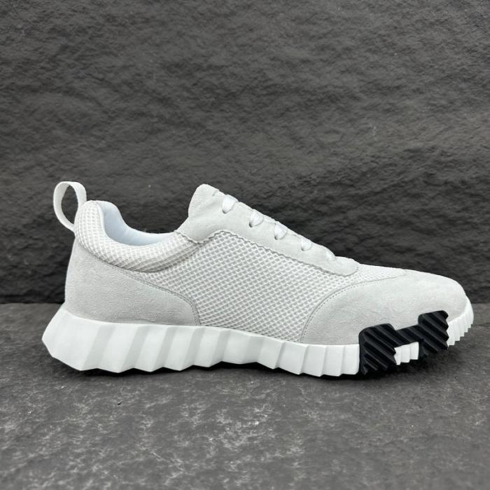 HERMES Bouncing Low-Top Casual Shoes Men's White