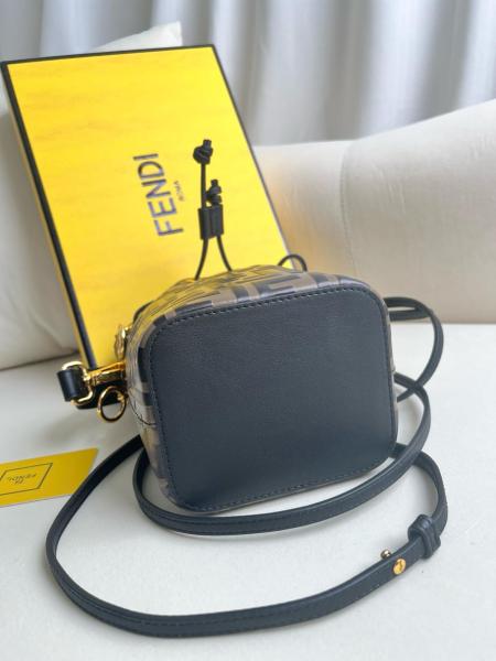 FENDI Mon Tresor Calfskin Bucket Bags Shoulder Bag Crossbody Bag Handbags Mini Women's Brown 8BS010A659F13VK size 12*10*18cm 