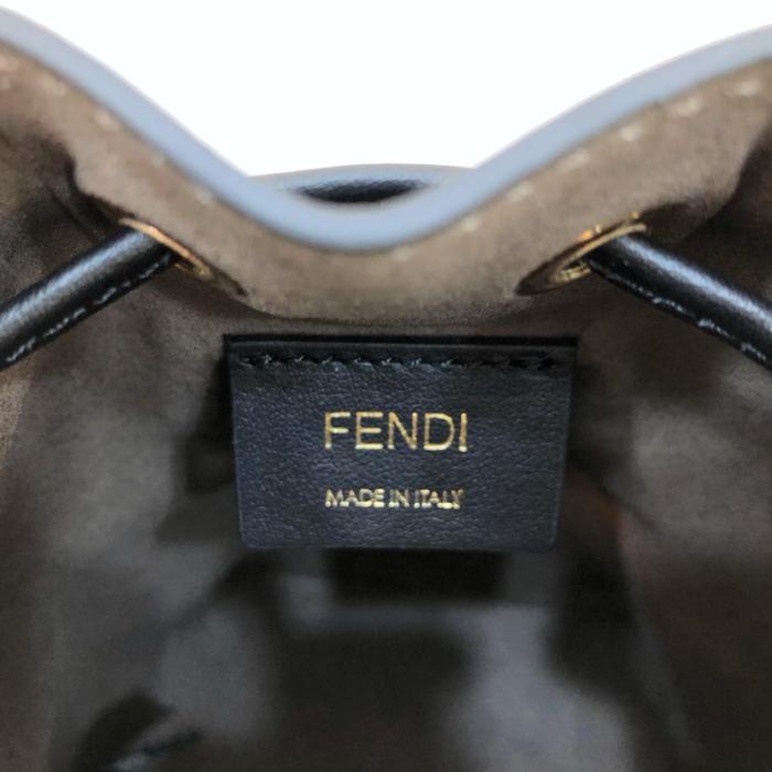FENDI Mon Tresor Calfskin Bucket Bags Shoulder Bag Crossbody Bag Handbag Mini Women's Black 8BS010-A3ZG-F0KUR size 12*10*18 cm