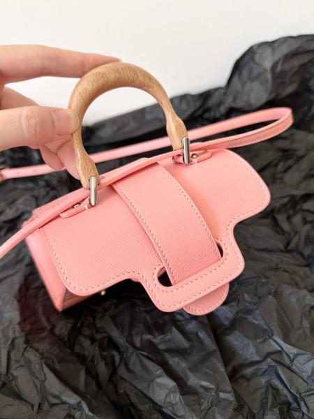 GOYARD Saigon Canvas With Calfskin Shoulder Bag Crossbody Bag Handbag Mini Women's Pink SAIGOBNANTY-42CL42P size 14.5*7*11.5 cm