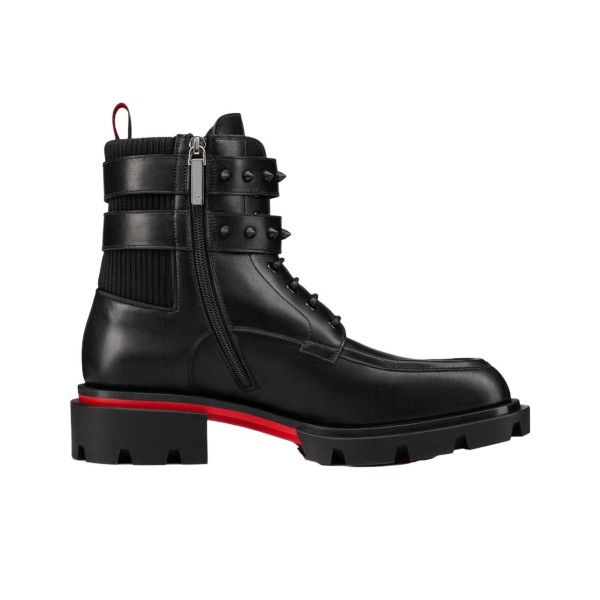 Christian Louboutin Lu Boting simple and fashionable short-tube Martin boots for men black