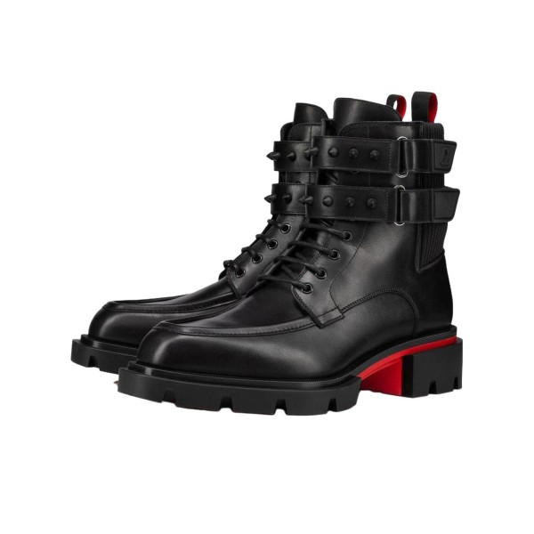 Christian Louboutin Lu Boting simple and fashionable short-tube Martin boots for men black