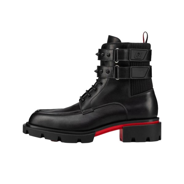 Christian Louboutin Lu Boting simple and fashionable short-tube Martin boots for men black