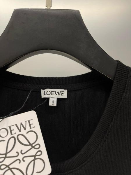 LOEWE Cropped Cotton Anagram Tank Top Black/White