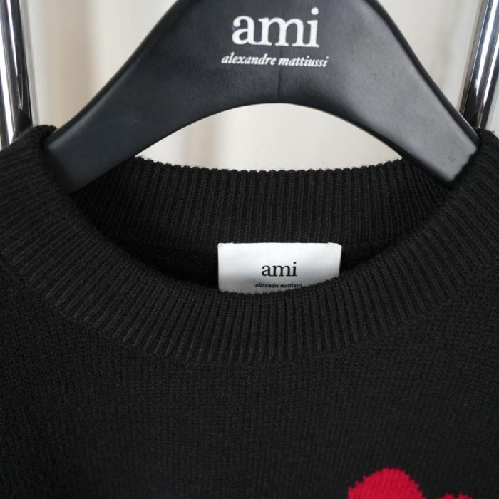 AMIPARIS Ami De Coeur Intarsia Merino Wool Oversized Sweater