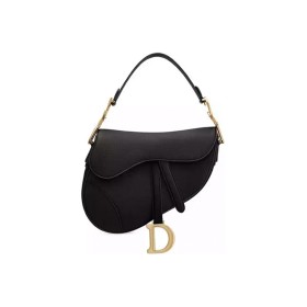 DIOR Saddle Embossed Textured Calfskin Saddle Bag Shoulder Bag Crossbody Bag Women's Black M0446CWVG-M900 size 25*6.5*20 cm