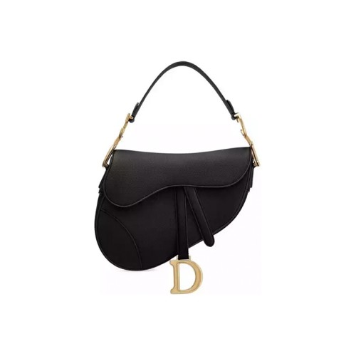 DIOR Saddle Embossed Textured Calfskin Saddle Bag Shoulder Bag Crossbody Bag Women's Black M0446CWVG-M900 size 25*6.5*20 cm