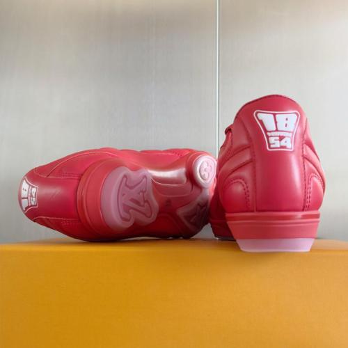 LOUIS VUITTON Footprint Soccer Low Top Casual Shoes Men's Red