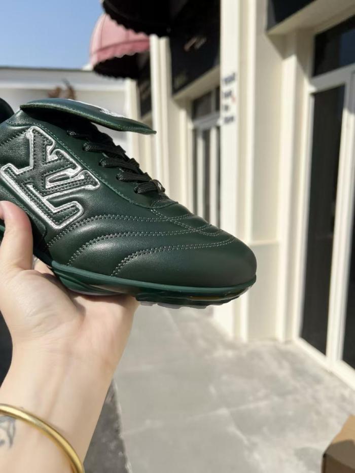 LOUIS VUITTON LV Footprint Soccer Low Top Casual Shoes Men's Green