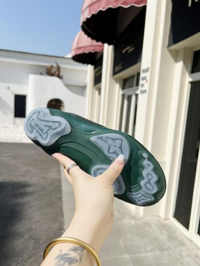 LOUIS VUITTON LV Footprint Soccer Low Top Casual Shoes Men's Green