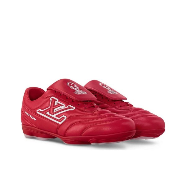 LOUIS VUITTON Footprint Soccer Low Top Casual Shoes Men's Red