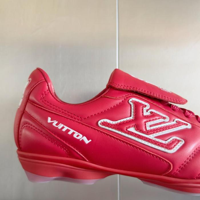 LOUIS VUITTON Footprint Soccer Low Top Casual Shoes Men's Red