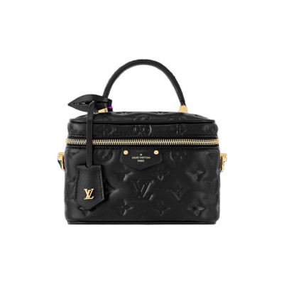 LOUIS VUITTON Vanity Velvety Lambskin Makeup Bag Shoulder Bag Crossbody Bag Handbag Small Size Women's Black M25123 size 19*13*11 cm