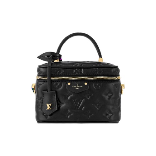 LOUIS VUITTON Vanity Velvety Lambskin Makeup Bag Shoulder Bag Crossbody Bag Handbag Small Size Women's Black M25123 size 19*13*11 cm