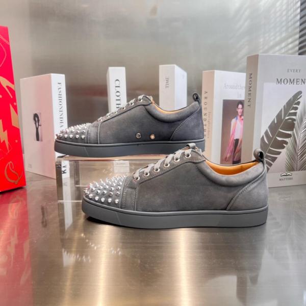 Christian Louboutin Junior Flat Spikes 'Grey'