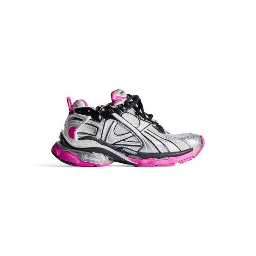Balenciaga Runner Sneaker in Silver/black/neon-pink